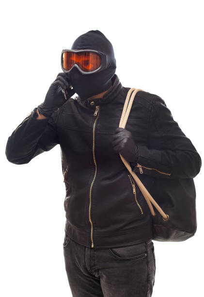 istock Dangerous burglar in black 863569392