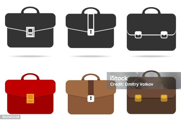 Retro Briefcase Stock Illustration - Download Image Now - Briefcase, Icon Symbol, Suitcase