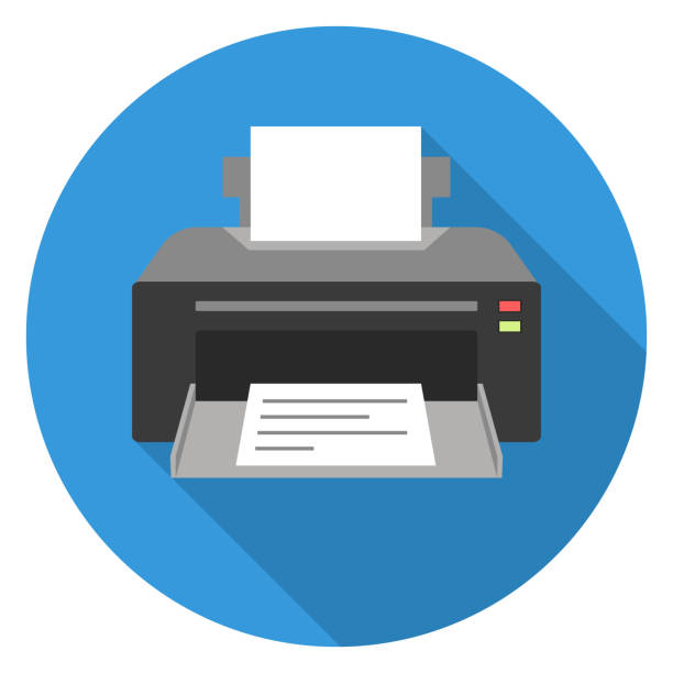 принтер, значок принтера - computer printer paper printout ink stock illustrations