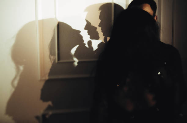 istock woman  with  theatrical mask and handsome man 863587550