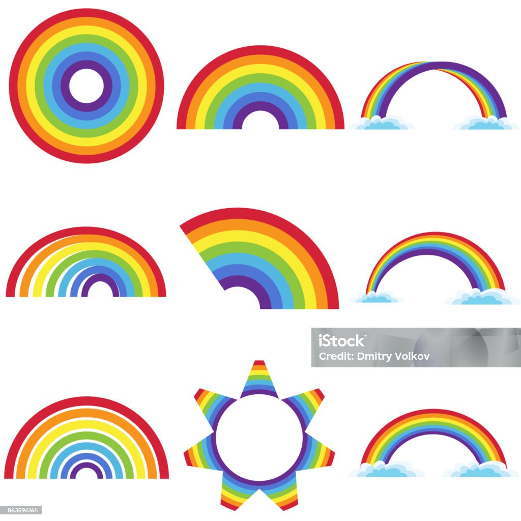 Icono de rainbow - arte vectorial de Arco iris libre de derechos