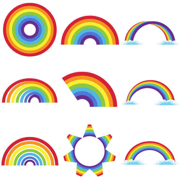 Rainbow icon Rainbow icon, set of rainbow. Flat design, vector illustration, vector. rainbow icons stock illustrations