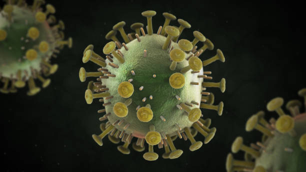 3D illustration of HIV  virus stock photo