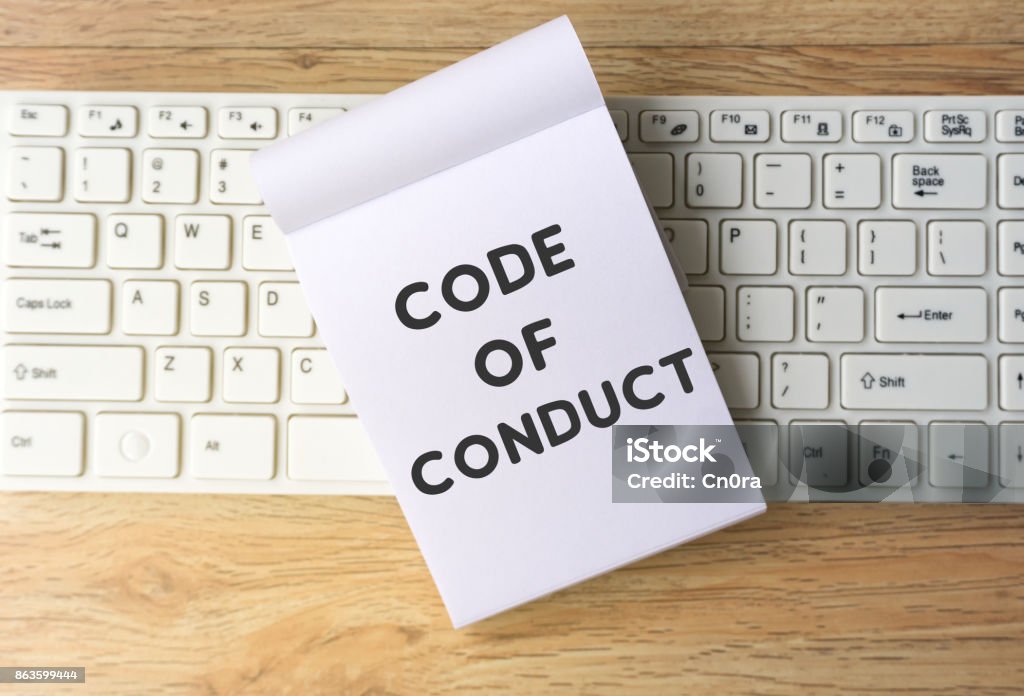 Code of Conduct Wort auf Notizblock - Lizenzfrei Soziales Thema Stock-Foto