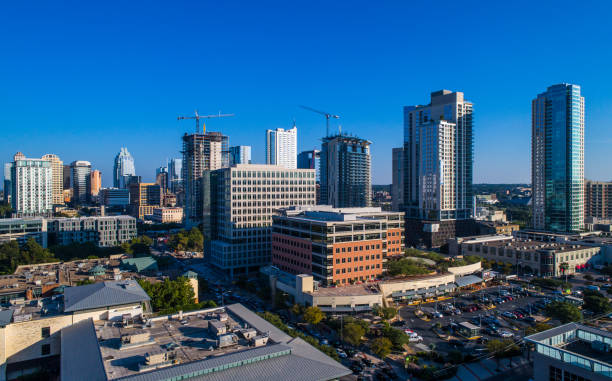 istock Deep Blue Sky Austin Texas Sunshine at Downtown Skyline Cityscape Afternoon 863607976