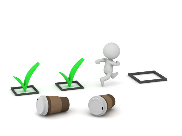 istock 3D Character With Coffee Cups is Finishing Tasks 863609164