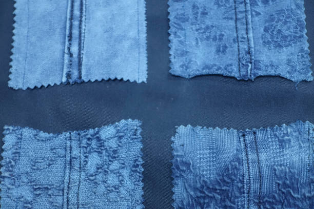 istock Kind of Blue textile fabrics background 863613560