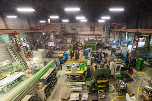 istock Metalworking shop. Lathes and grinders, welding and cutting machines 863614838