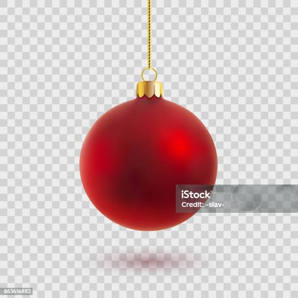 Vector Christmas Ball Stock Illustration - Download Image Now - Christmas Ornament, Red, Christmas