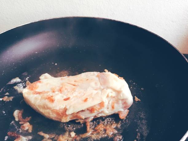 istock Cooking chicken fried in black frying pan 863617056