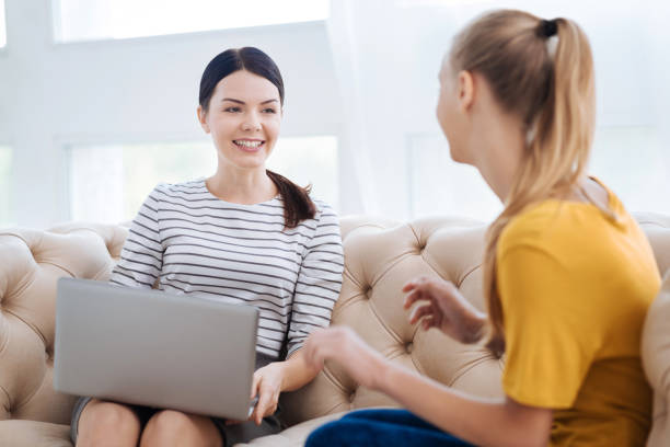 istock Delighted nice women talking to each other 863618008