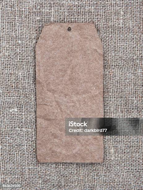 Texture Background. Tag Blank Tag Retro Style On Burlap Texture Stock Photo - Download Image ...