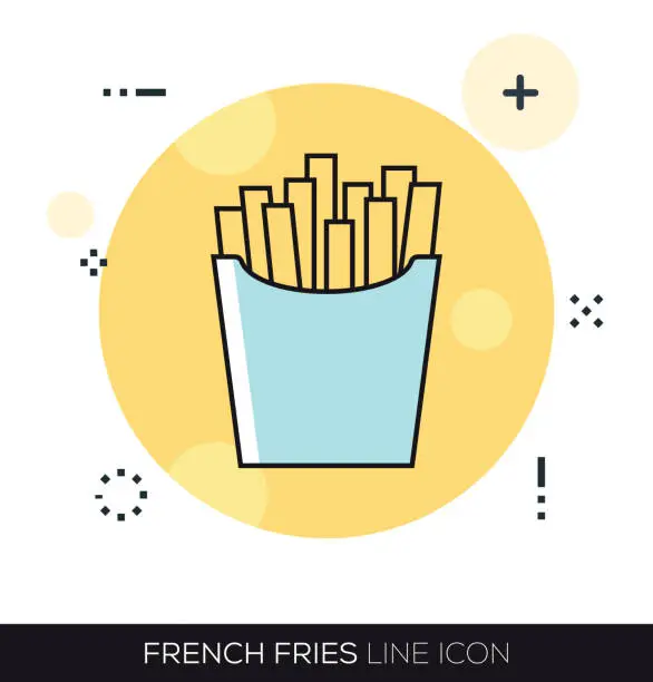 Vector illustration of FRENCH FRIES LINE ICON