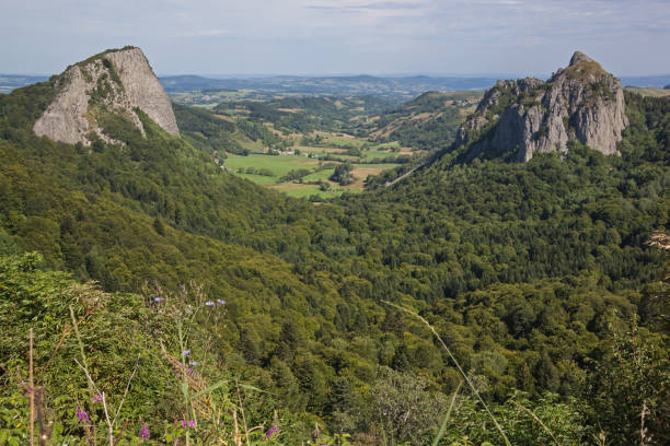 istock Panoramic view of volcans natural park in Auvergne 863661246