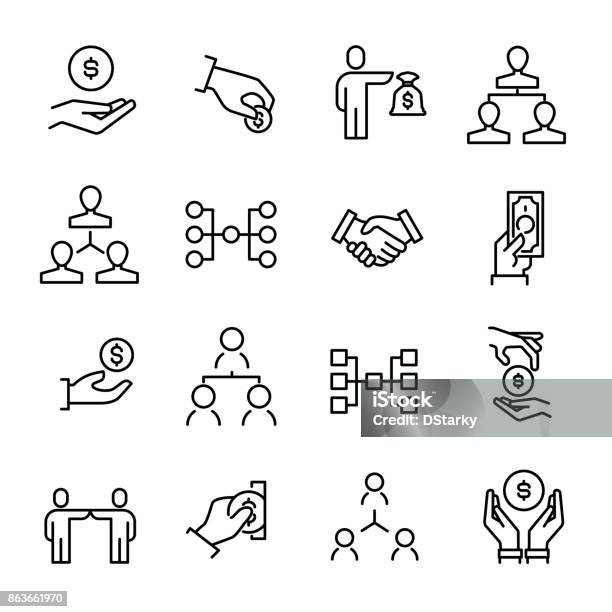 Simple Collection Of Crowdfunding Related Line Icons Stock Illustration - Download Image Now