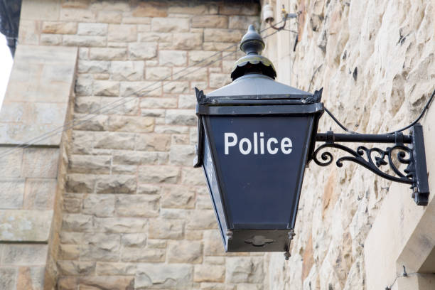 istock Blue Police Sign 863670392
