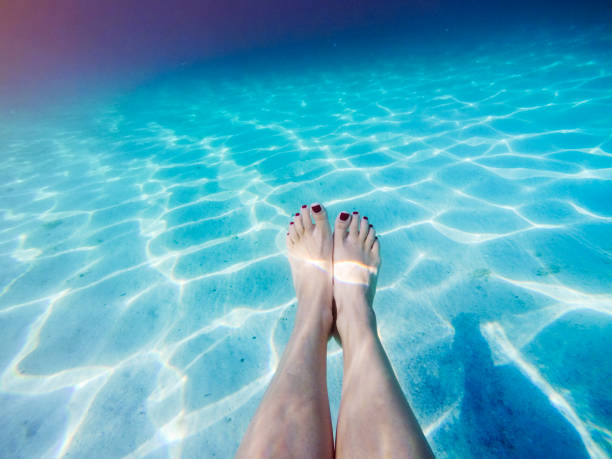 istock Vacation time - feminine feet underwater 863674016