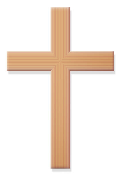 istock Wooden Christian cross, religious symbol of Christianity - ordinary, simple, rustic style, front view - isolated vector illustration on white background. 863681314