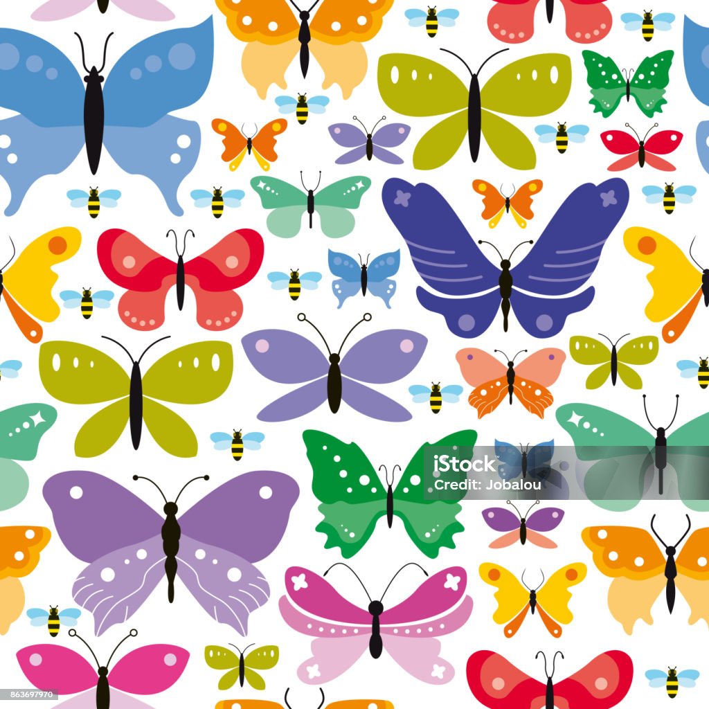 Simple Seamless Butterflies Background Vector Illustration of a Simple Seamless Butterflies Background Butterfly - Insect stock vector
