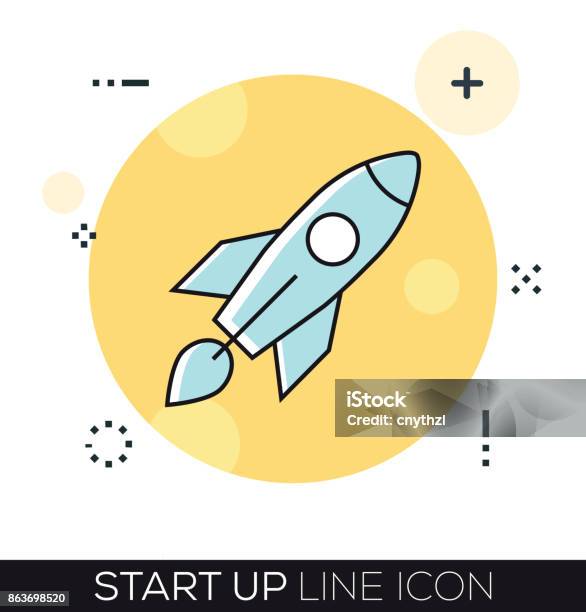 Start Up Line Icon Stock Illustration - Download Image Now - Business, Business Finance and Industry, Business Strategy