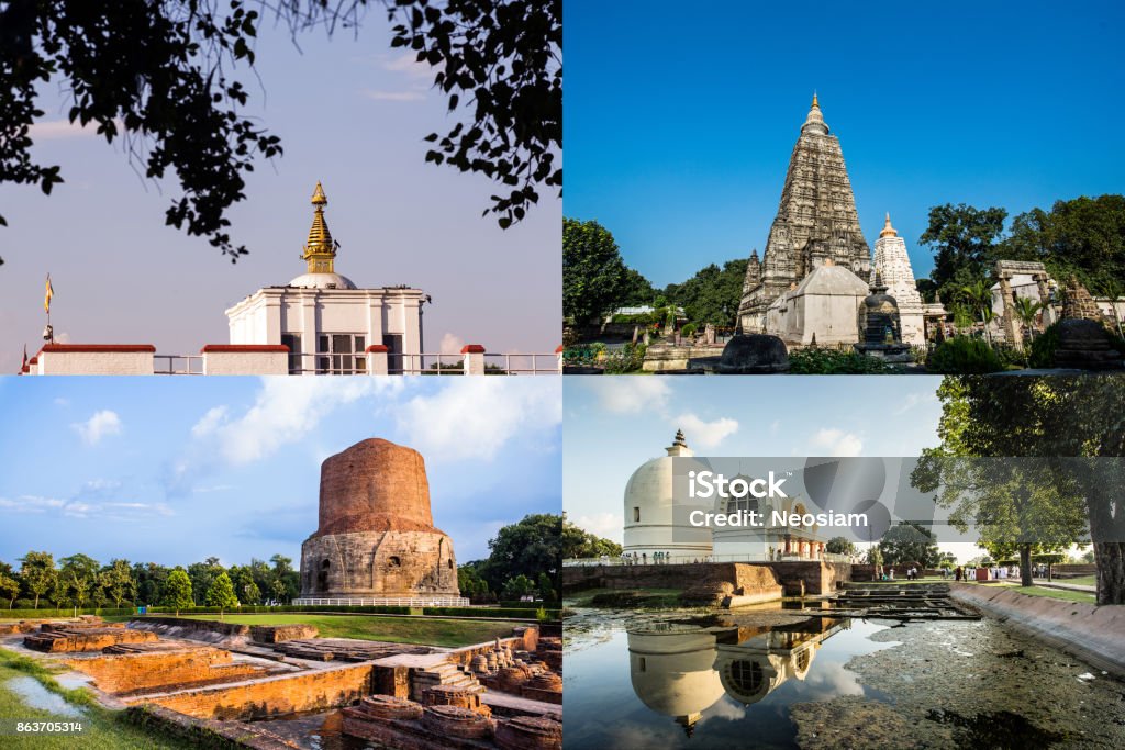 The Four Holy Places of Buddhism The Four Holy Places of Buddhism, include path for remove background Baby - Human Age Stock Photo