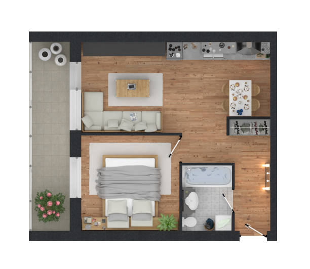 istock 3d render of furnished home apartment 863712340