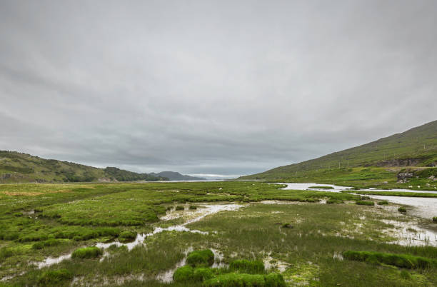 landscape on the road from Plockton to Applecross wild sceneries of the Pass of the Cattle road to get to Applecross village applecross peninsula stock pictures, royalty-free photos & images