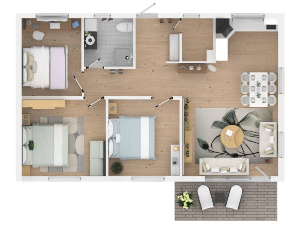 istock 3d rendering of furnished home apartment 863718018