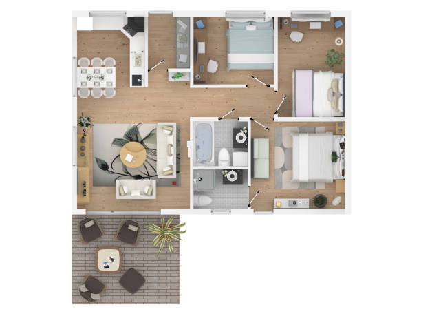 istock 3d rendering of furnished home apartment 863718030