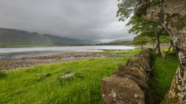 landscape on the road from Plockton to Applecross wild sceneries of the Pass of the Cattle road to get to Applecross village applecross peninsula stock pictures, royalty-free photos & images