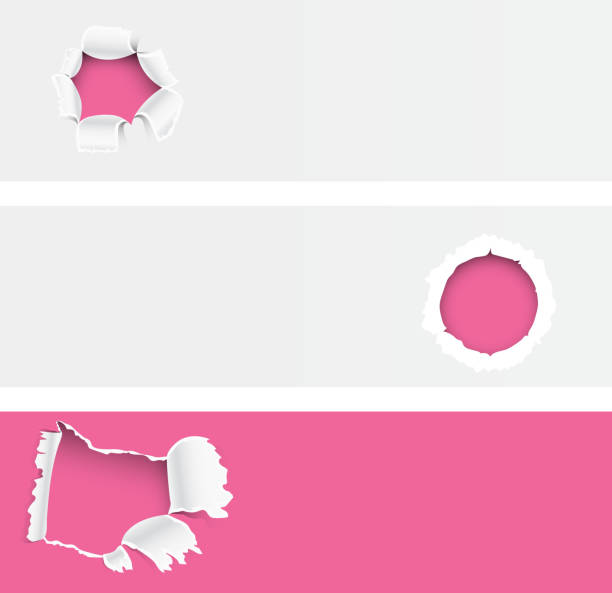 istock Torn edges hole lacerated ragged paper edge brochure crack realistic 3d style banner vector illustration 863718290