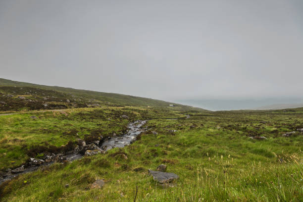 landscape on the road from Plockton to Applecross wild sceneries of the Pass of the Cattle road to get to Applecross village applecross peninsula stock pictures, royalty-free photos & images