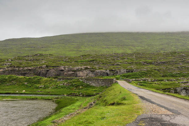 landscape on the road from Plockton to Applecross wild sceneries of the Pass of the Cattle road to get to Applecross village applecross peninsula stock pictures, royalty-free photos & images