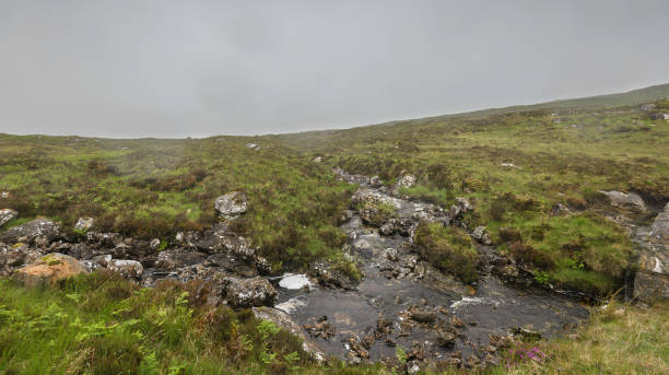 landscape on the road from Plockton to Applecross wild sceneries of the Pass of the Cattle road to get to Applecross village applecross peninsula stock pictures, royalty-free photos & images