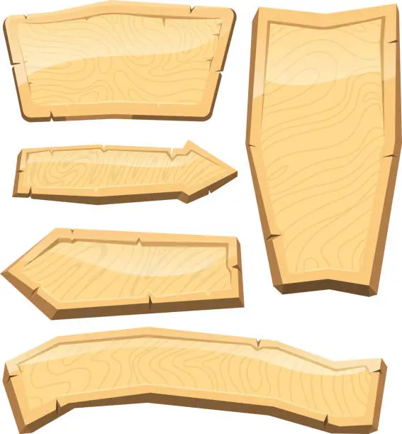 Vector illustration of Directory wooden signboard road board wood tablet indicating index arrowhead way vector illustration