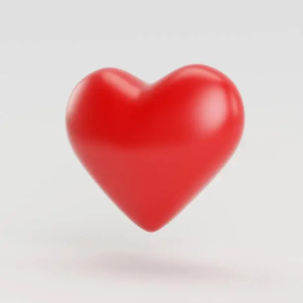 Photo of 3D Rendered Red Heart Balloon Shaped Object