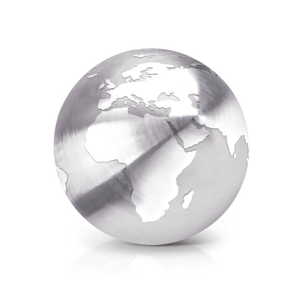 istock Stainless globe europe and africa map on white background 863743962