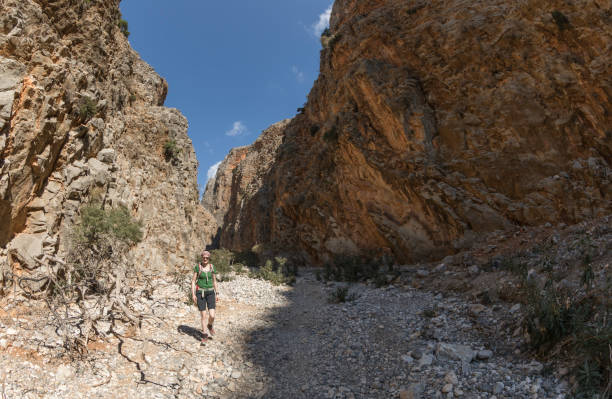 istock Gravel hike through Aradena Gorge, Crete. 863746722