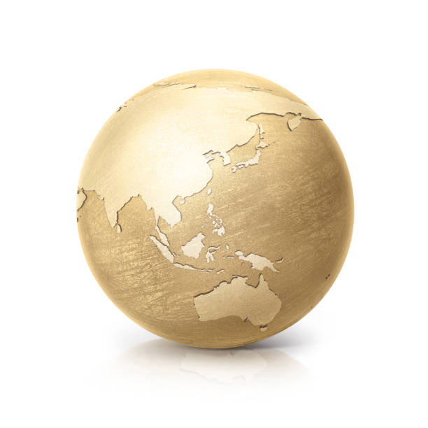 istock brass globe asia and australia map on white background 863749480