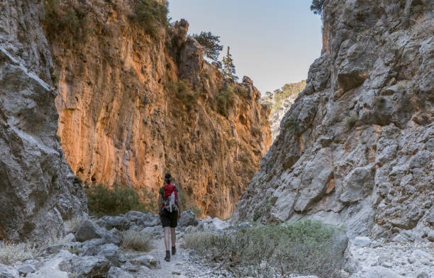 istock Hiking in colorful Aradena Gorge, Crete. 863749552
