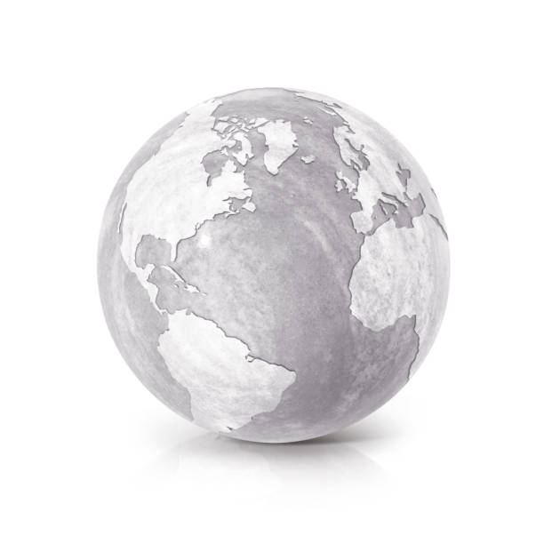 istock Cement globe North and South America map on white background 863749756