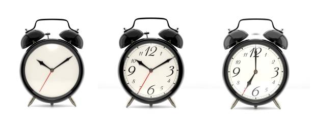 istock Set of 3 black alarm clocks 863756976