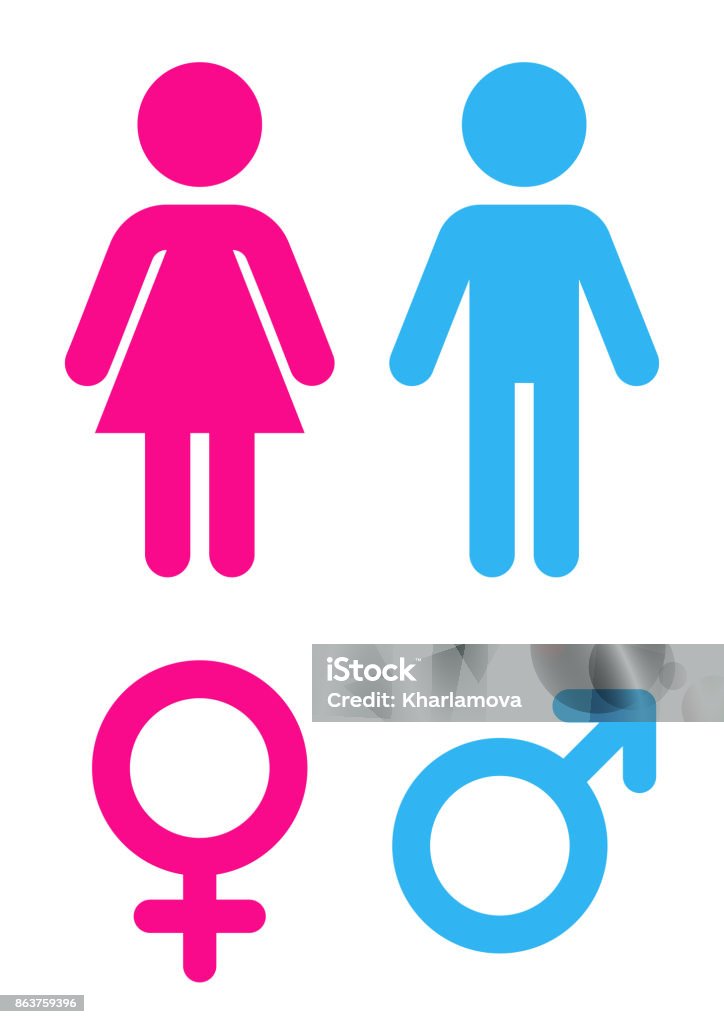 男と女 - サイン トイレ - 女性のロイヤリティフリーベクトルアート