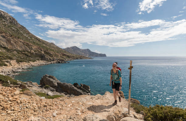 istock Hiking the cretian coastline. 863765158
