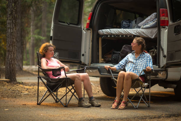 istock Two Woman Camping in Oregon Woods 863765746
