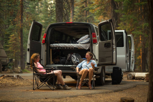 istock Two Women Camping in Oregon Woods 863765748