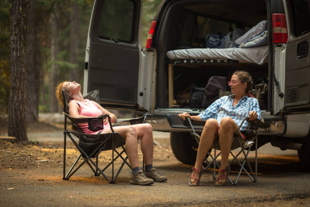 istock Two Woman Camping in Oregon Woods 863765750