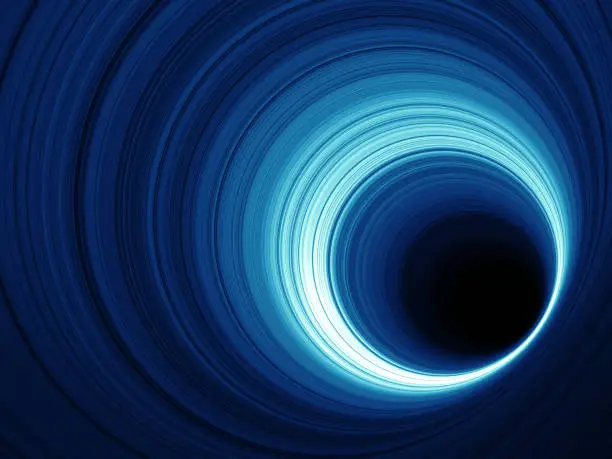 Photo of Abstract blue digital background, 3 d tunnel