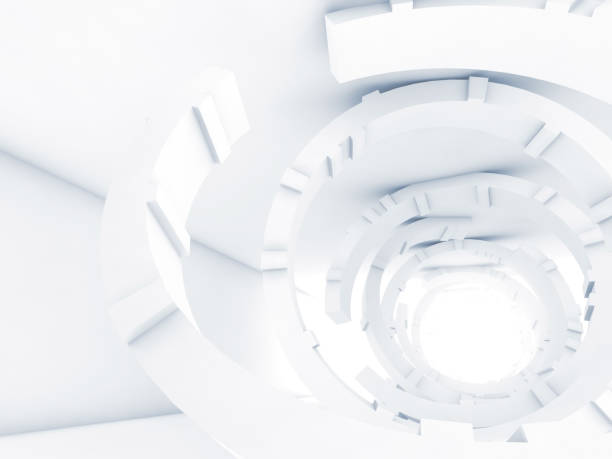 istock Abstract white interior, futuristic digital tunnel 863773088