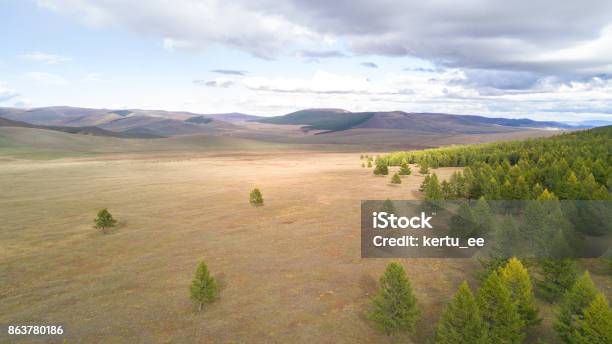 Aerial View Of A Vast Landscape In Mongolia Stock Photo - Download Image Now - Abstract, Adventure, Aerial View